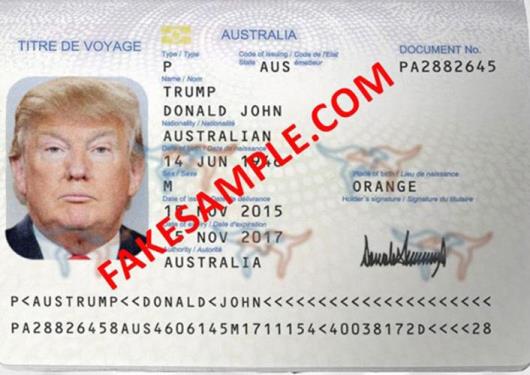 fake passport PSD template